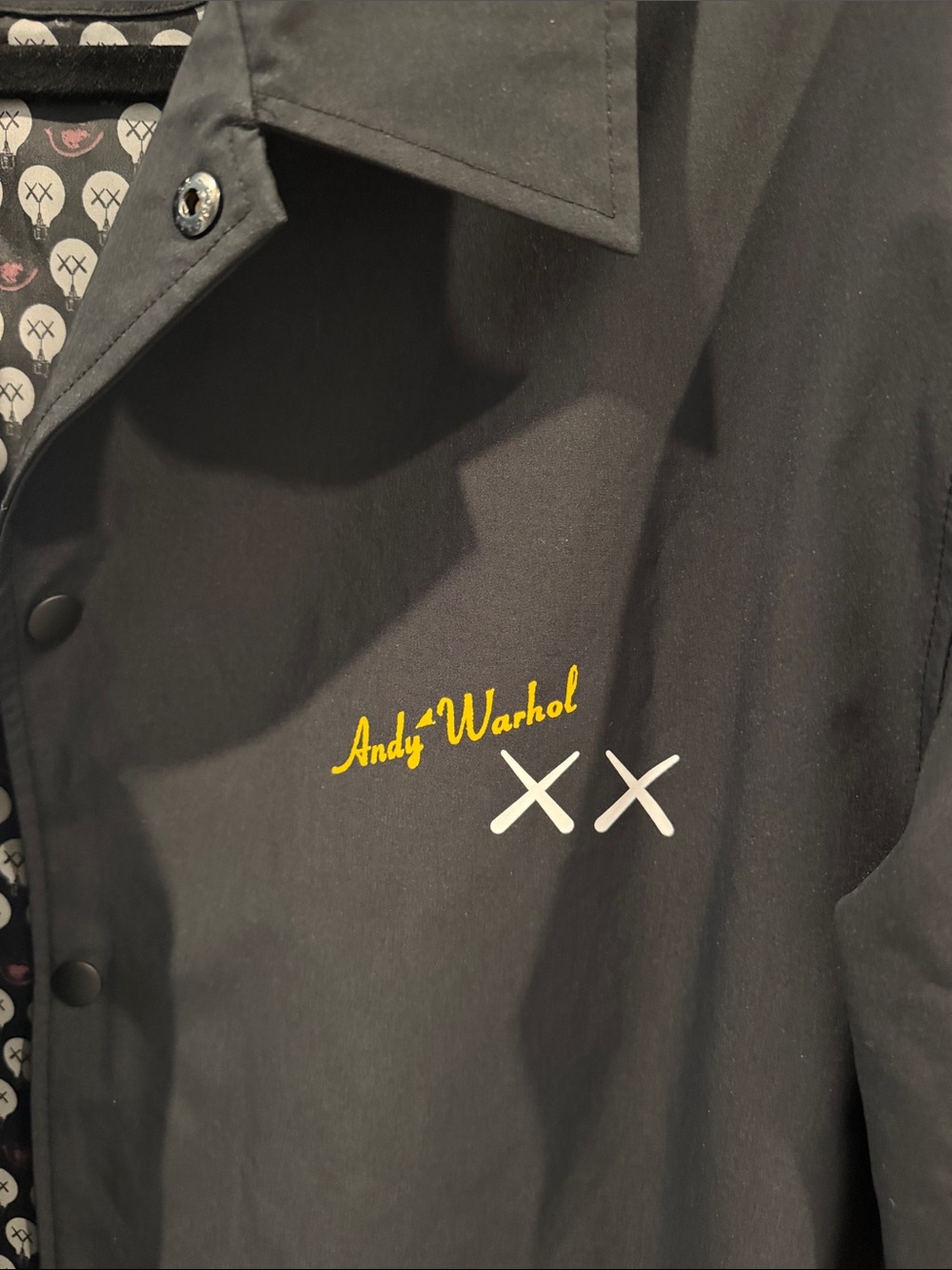 Uniqlo x KAWS Black Varsity Jacket with Yellow Banana Detail - Picture 3 of 8